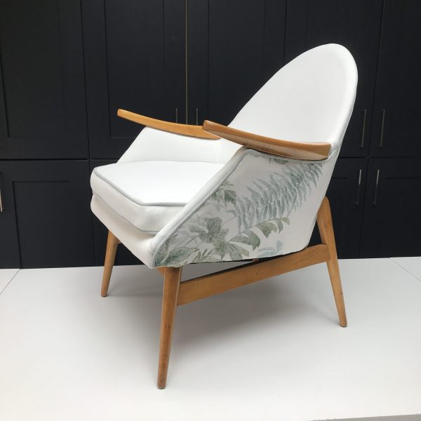 1950's cocktail chair covered in designer fabric from Jane Churchill